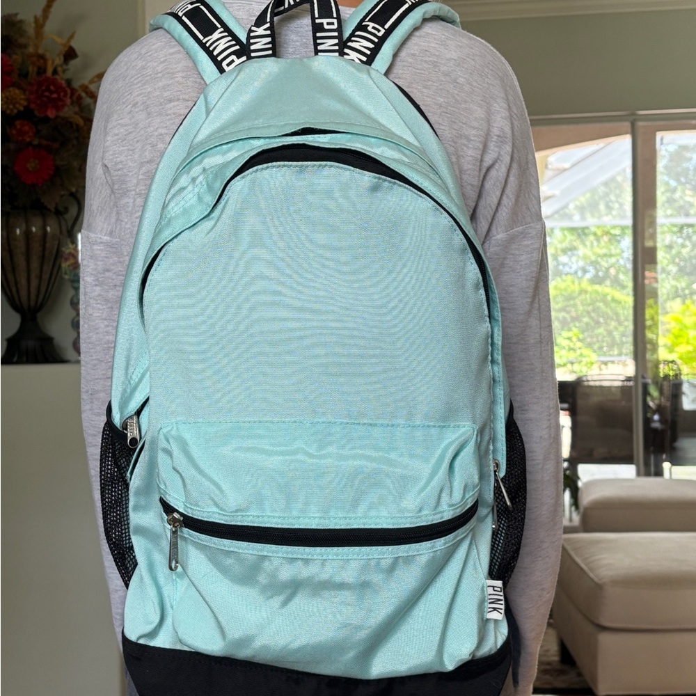 PINK Victoria's Secret Teal and Black Bag with Modern Design - Picture 10 of 16